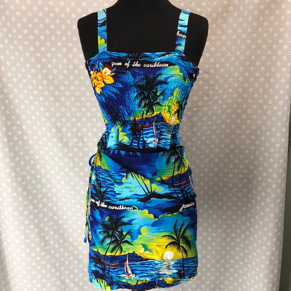 Jamaica Beach Crop Top & Skirt Wrap Outfit